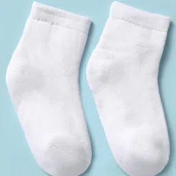 kookie kids india Kookie Kids Terry Knit Ankle Length Solid Socks Pack Of 3 - White image 5