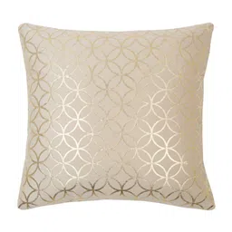 HOSTA HOMES Cream-Coloured & Gold-Toned Set of 5 Ethnic Motifs Velvet Square Cushion Covers image 4