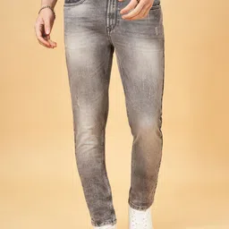 SF JEANS by Pantaloons Men Slim Fit Low Distress Heavy Fade Jeans image 1