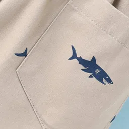 Rikidoos Pack Of 2 Solid & Shark Printed Boxers - Baby Pink & Khaki image 5