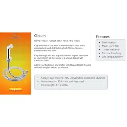 Cliquin ABS Plastic Chrome Finish Health Faucet, KSHF2206 image 5