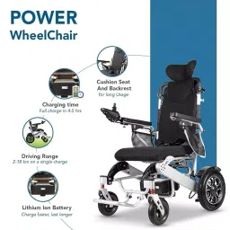 Everactiv by HCAH Aluminium Automatic Reclining Power Wheel Chair, Load Capacity 120 Kg, EEW101 image 2
