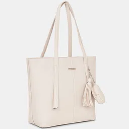 Forever Glam by Pantaloons Colourblocked PU Oversized Shopper Tote Bag with Tasselled image 5