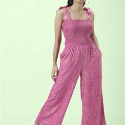 People by Pantaloons Pink Printed Jumpsuit-image-5