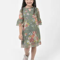 Eavan Kids Sage Green Printed Dress-image-60