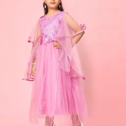 Aarika Kids Purple Embroidered Gown-picture-18