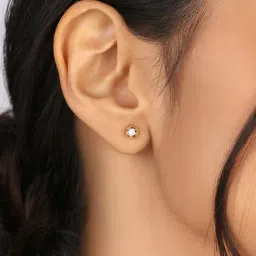 Mia by Tanishq Astral Glimmer 18k Gold & Diamond Stud Earrings-picture-25
