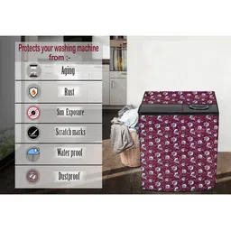 The Furnishing Tree Magenta Printed Washing Machine Cover image 4