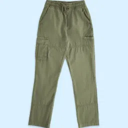 Pantaloons Junior Green Cotton Regular Fit Trousers-picture-20