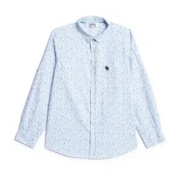 Cantabil Kids Sky Blue Floral Print Full Sleeves Shirt-picture-26