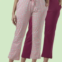 Dreamz by Pantaloons Maroon & Pink Cotton Printed Pyjamas - Pack Of 2-image-12