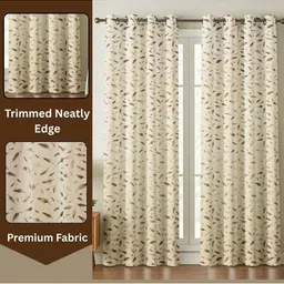 GEET CREATIONS Maroon Set of 2 Floral Door Curtain image 2