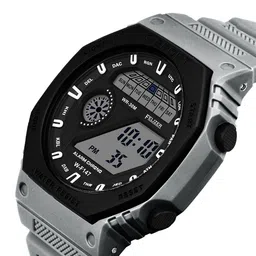 FELIZER Men Patterned Dial & Straps Digital Multi Function Watch LSKA-147-Grey image 3