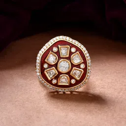 Voylla Kundan Elegance Chandni Meena Ring image 1