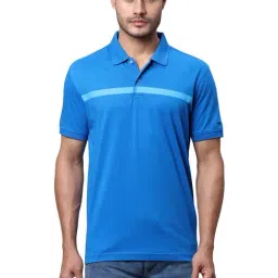 Park Avenue Blue Slim Fit Printed Polo T-Shirt-picture-25