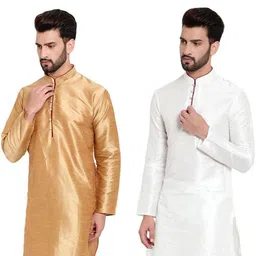 JEXI Men Regular Pure Silk Kurta with Pyjamas image 3