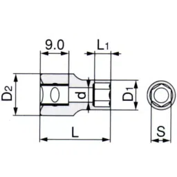 TONE Hexagon Socket 6.35 mm, 2S-11 image 2