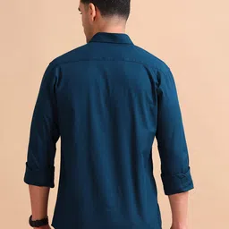 COOL COLORS Slim Fit Spread Collar Cotton Casual Shirt image 4