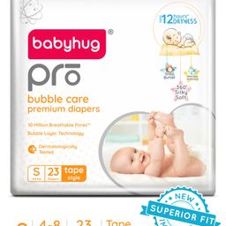Babyhug Pro Bubble care premium Tape Style Diaper Small (S) Size - 23 Pieces-image-22