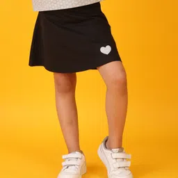 Anthrilo Blended Heart Patch Detailed Skirt - Black-picture-12