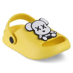 SHOES FOR JUNIORS Teddy Bear Applique Detailed With Sling Back Clogs - Yellow image 3