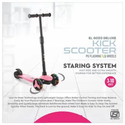 JoyRide EL GOZO LED Kick Scooter for Kids, Smart 3 Wheel Kids Scooter with 4 Height Adjustable Handle, Runner with Led PU Wheels & Brake image 3