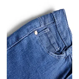 Babyhug Full Length Washed Denim Jeans with Stretch - Blue image 3