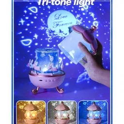 SANJARY Rabbits Star Projector Night Light,5 Set Films Rotating LED Lamp,USB Cable,Rotate Rabbits Night Light,6 Film,5 Colours Night Lamp Star Projector color design may vary image 3