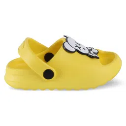 SHOES FOR JUNIORS Teddy Bear Applique Detailed With Sling Back Clogs - Yellow image 4