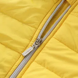 Babyhug Woven Full Sleeves Color Block Padded Hooded Jacket- Yellow & Blue image 4