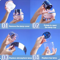 SANJARY Rabbits Star Projector Night Light,5 Set Films Rotating LED Lamp,USB Cable,Rotate Rabbits Night Light,6 Film,5 Colours Night Lamp Star Projector color design may vary image 4