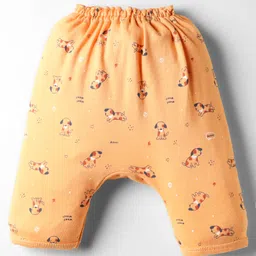 Simply Interlock Knit Full Sleeves Co-ords Night Suit with Puppy Print - Orange image 4