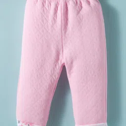 ToffyHouse Cotton Knit Full Sleeves Peter Pan Collared Floral Printed Front Open Top & Lounge Pant Set - Pink & White image 4