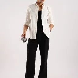 Blu MNKY Men Classic Slim Fit Striped Casual Shirt image 5