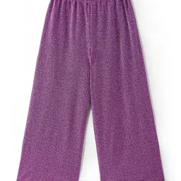 Hola Bonita Glitter Half Sleeves Floral Printed Top With Bow and Shimmer Pant - Lilac image 5