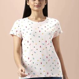 Dreamz by Pantaloons Pink Cotton Graphic Print T-Shirt-picture-27