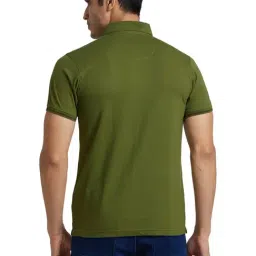 Park Avenue Dark Green Slim Fit Polo T-Shirt image 2