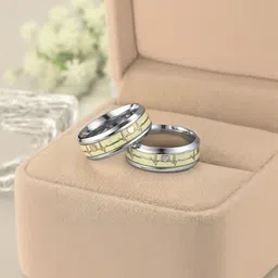 Teeragaj Set Of 2 Stainless Steel Adjustable Couple Finger Rings image 3
