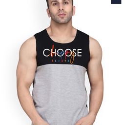 SLOWLORIS Pack Of 2 Printed Combed Cotton Gym VestsVSL26 CMB(CHS BLACKGREY)(GYM NAVY)-picture-16