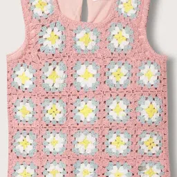 Elle Kids Pink Cotton Floral Print Top-image-17
