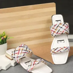 Elle Women's White Casual Sandals-image-42