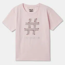 R&B Kids Light Pink Embellished Regular Fit T-Shirt-picture-29