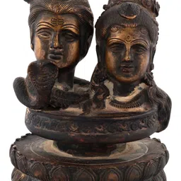 Exotic India Brown Shiva Parvati Linga Showpiece-picture-12