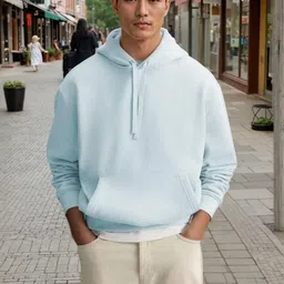 Kotty Men Hooded Solid Ribbed Cotton Pullover Sweatshirt-picture-32
