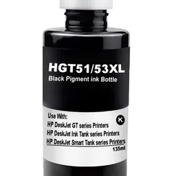 TechNart GT53Xl for HP Black Pigment Refill Ink Compatible for HP Ink Tank 115, 310, 315, 319, 410, 415, 416, 419, 455, 500, 515, 530, 615, GT 5810, GT 5811, GT 5820 (GT53XL Black 1, 135ml) image 1