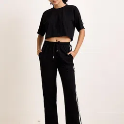 AVOCADO Striped Pure Cotton Top With Trousers Co-Ords-picture-27