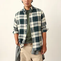 THE BEAR HOUSE Men Slim Fit Checked Casual Shirt-picture-34