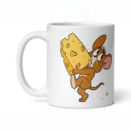 Mr UVD White & Brown Cartoon Characters Printed Ceramic Glossy Mug image 2