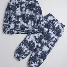 Taffykids Full Sleeves Tie Dye Coordinating Sweatshirt & Joggers Set - Bluish Grey-picture-15
