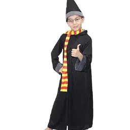Kaku Fancy Dresses Halloween Theme Magician Costume Set - Black-picture-26